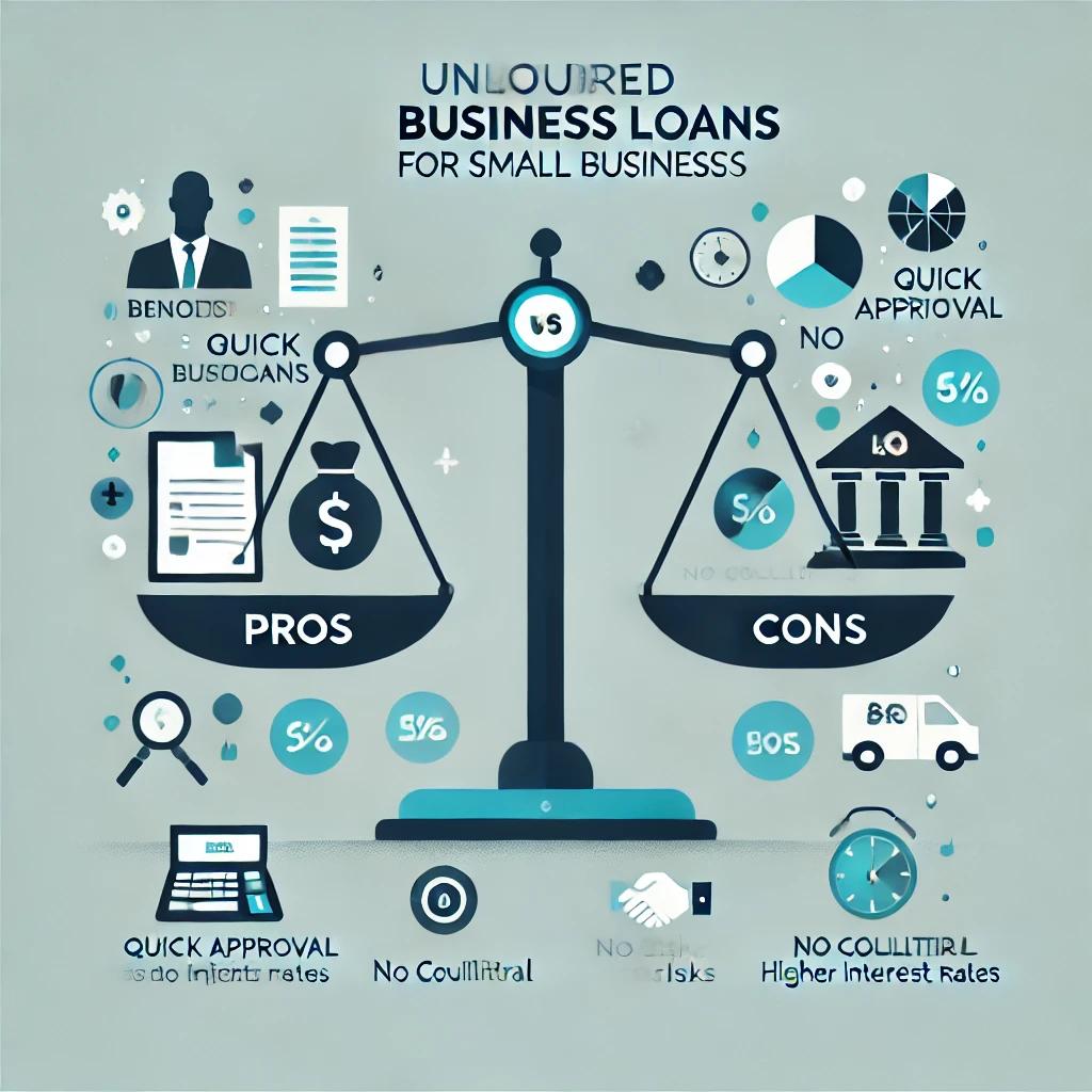 Explore the advantages and disadvantages of unsecured business loans for small businesses.
