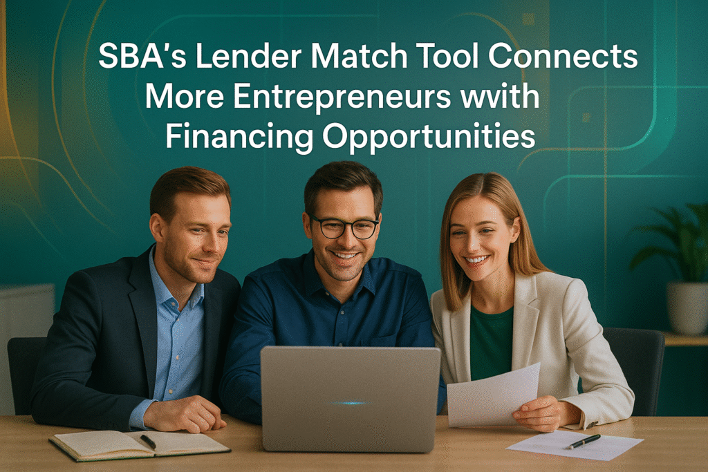 SBA's Lender Match Tool Connects More Entrepreneurs with Financing Opportunities SBA's Lender Match Tool Connects More Entrepreneurs with Financing Opportunities