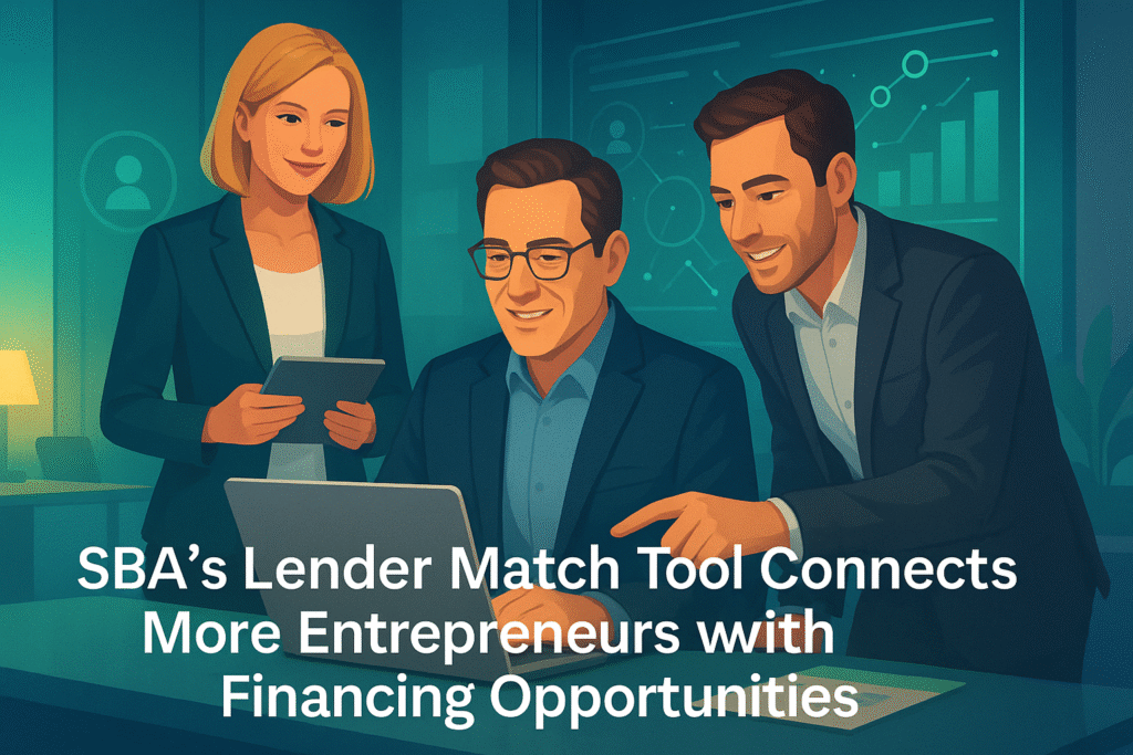 SBA's Lender Match Tool Connects More Entrepreneurs with Financing Opportunities SBA's Lender Match Tool Connects More Entrepreneurs with Financing Opportunities